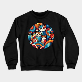 Cute Valentines Day Cats Crewneck Sweatshirt